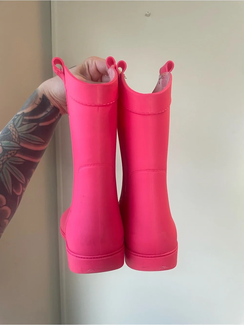 Dakota Ridge Neon Pink Cowboy Rain Boots